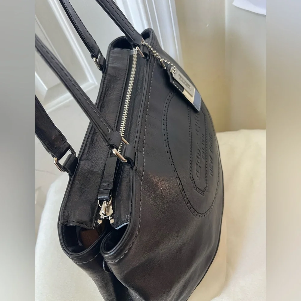 Coach Hampton Weekend color block leather tote bag - Picture 4 of 15